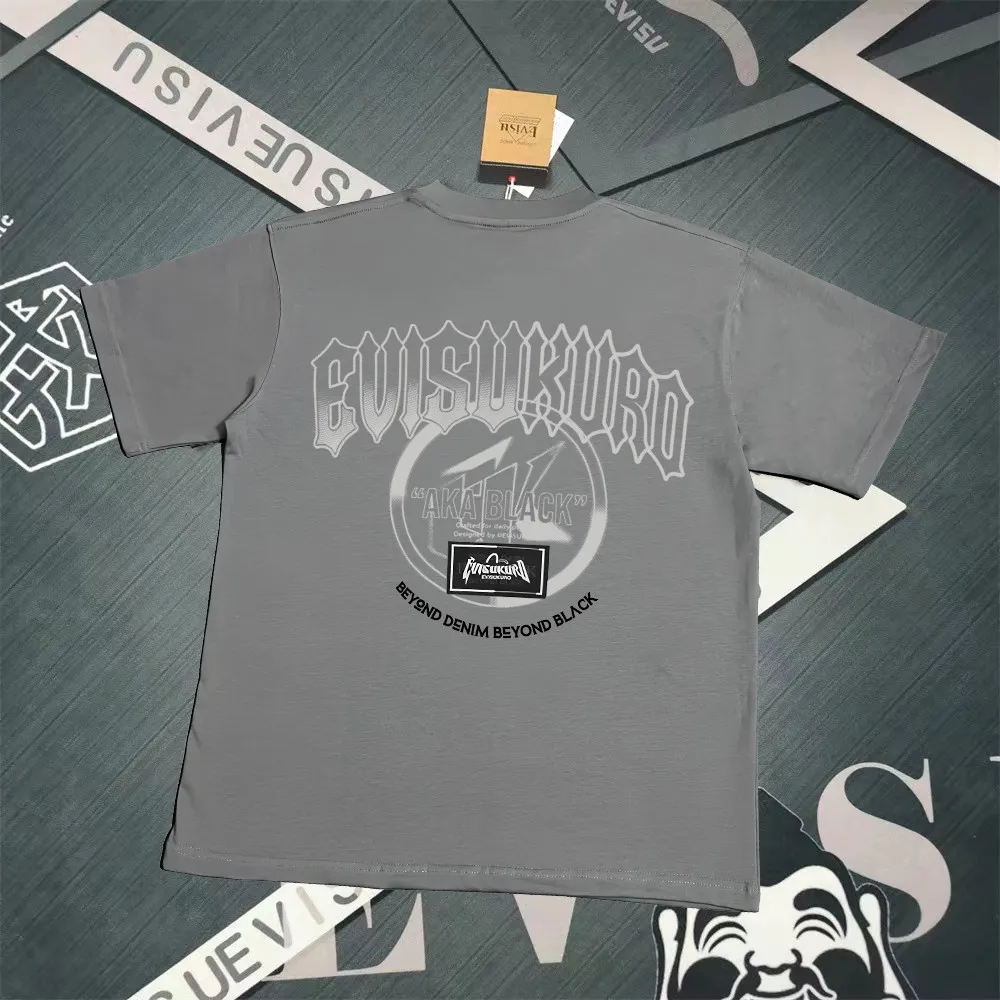 Evisu 2025New Arrival T ⚠ Quality⚠ Same Style T 。 ，Black S-XXL，White S-XXL，Gray M-XXL，Red M-XXL， Red M-XXL Blue M-XXL